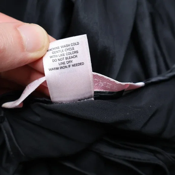 VTG Y2K Victorias Secret Black 100% Silk Cowl Neck Open Back Mini Slip Dress M - Picture 5 of 10